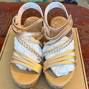 Blowfish Gold Strappy Sandals